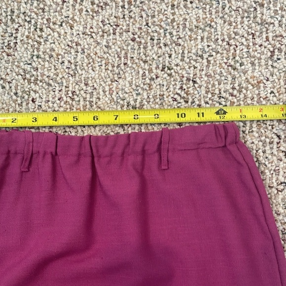Handmade Magenta Women's Midi Linen Look Skirt. Y2K - Picture 8 of 11